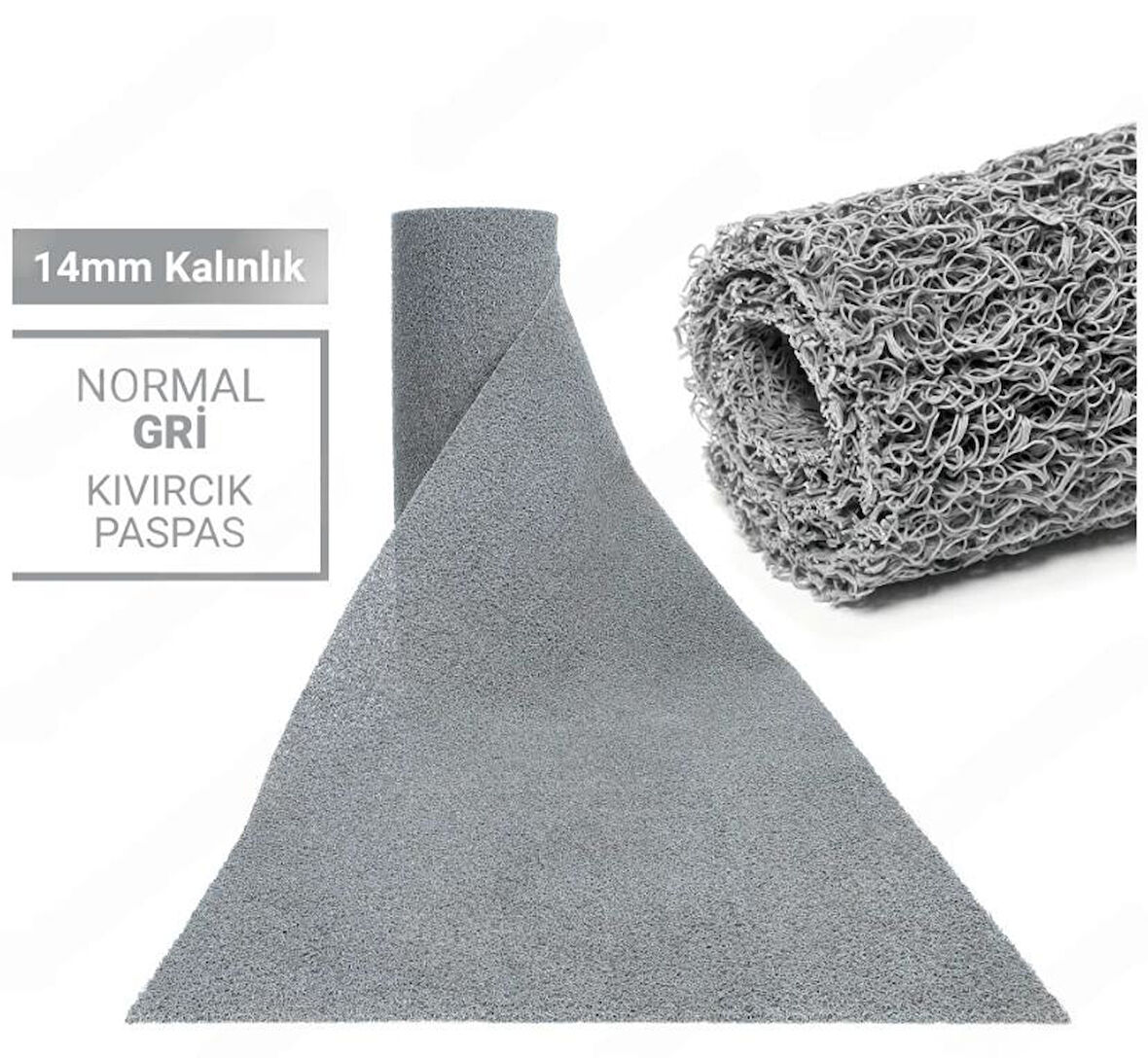 100X1500CM GRİ KIVIRCIK PASPAS-HALI KAYMAZ YOLLUK LİDYA 14MM