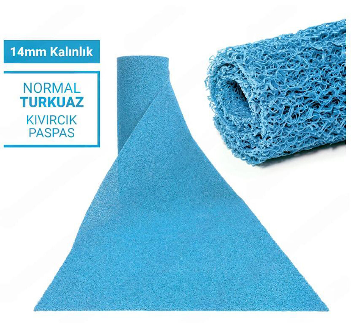 100X400CM TURKUAZ KIVIRCIK PASPAS-HALI KAYMAZ YOLLUK LİDYA 14MM