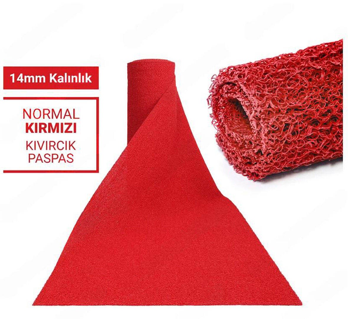 120X1300CM KIRMIZI KIVIRCIK PASPAS-HALI KAYMAZ YOLLUK LİDYA 14MM