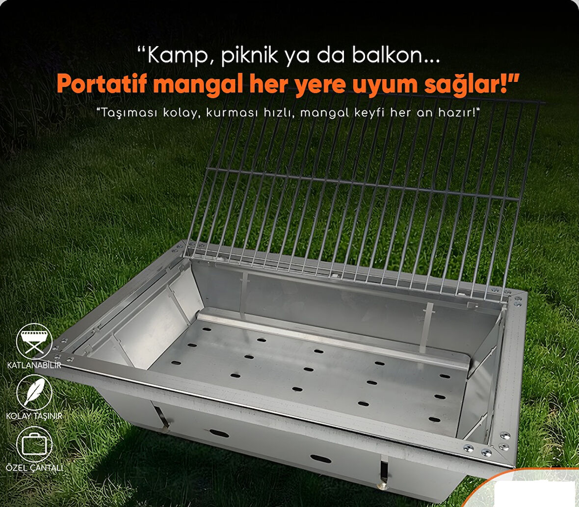 MİRAÇ 45X30CM KATLANIR MANGAL ÇANTALI LAZER KESİM ORTA BOY