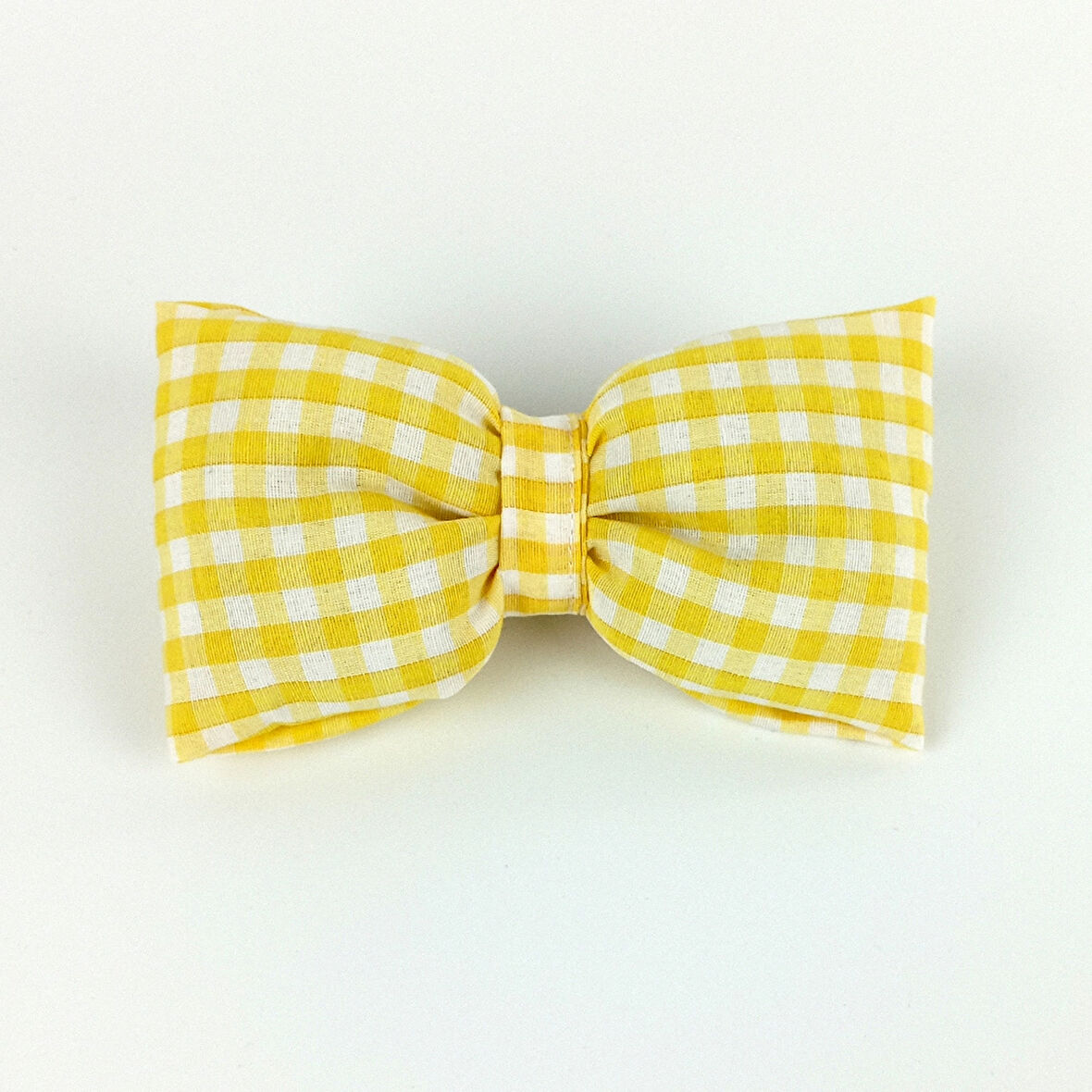 Woodycord  İçi Dolgulu Büyük Boy Sarı Beyaz Pötikare Fiyonk Otomatik Toka - Bow toka