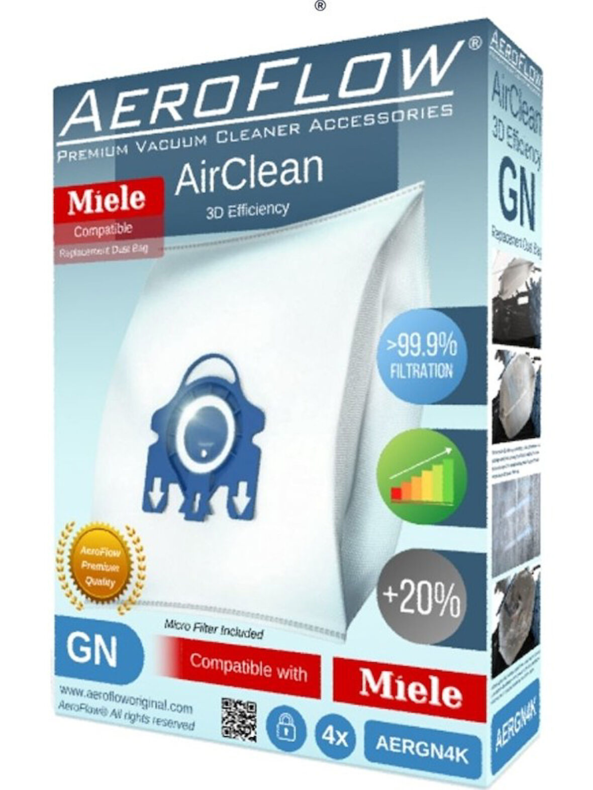 Miele Classic C1 Powerline Uyumlu Gn Toz Torbası (Dörtlü Paket)