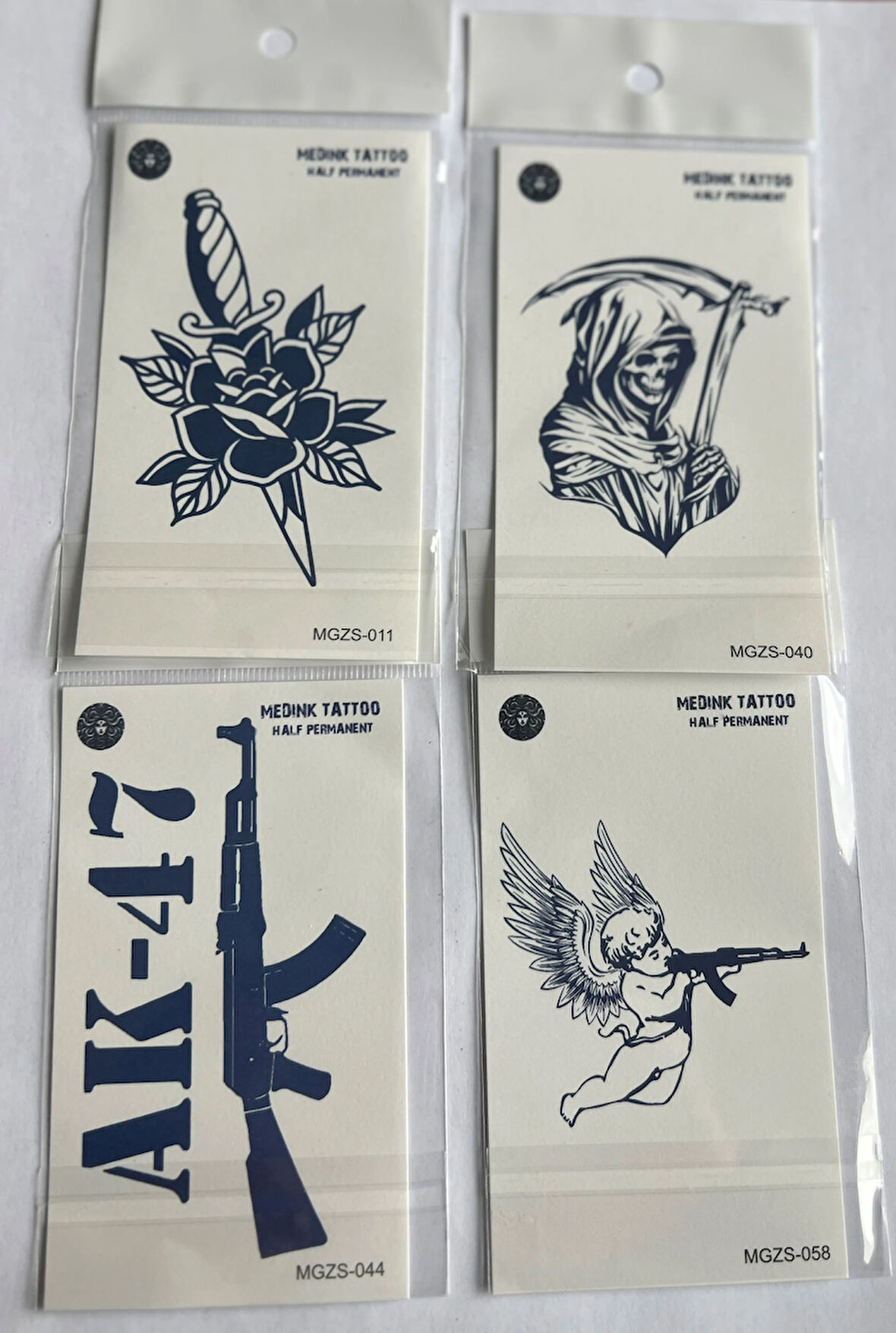 Savaş 4 Adet Minimal 11x8 cm 3 Hafta Kalıcı Yarı Kalıcı Geçici Dövme