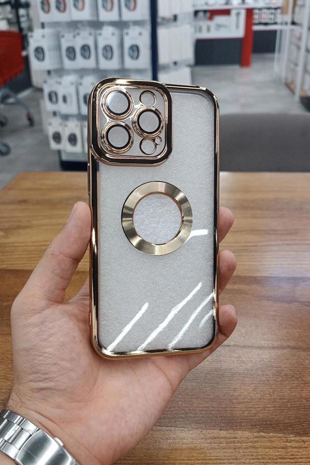 iPhone 15 Pro Max Kılıf Köşeleri Renkli Şeffaf Kamera Korumalı Silikon Luxury Kapak