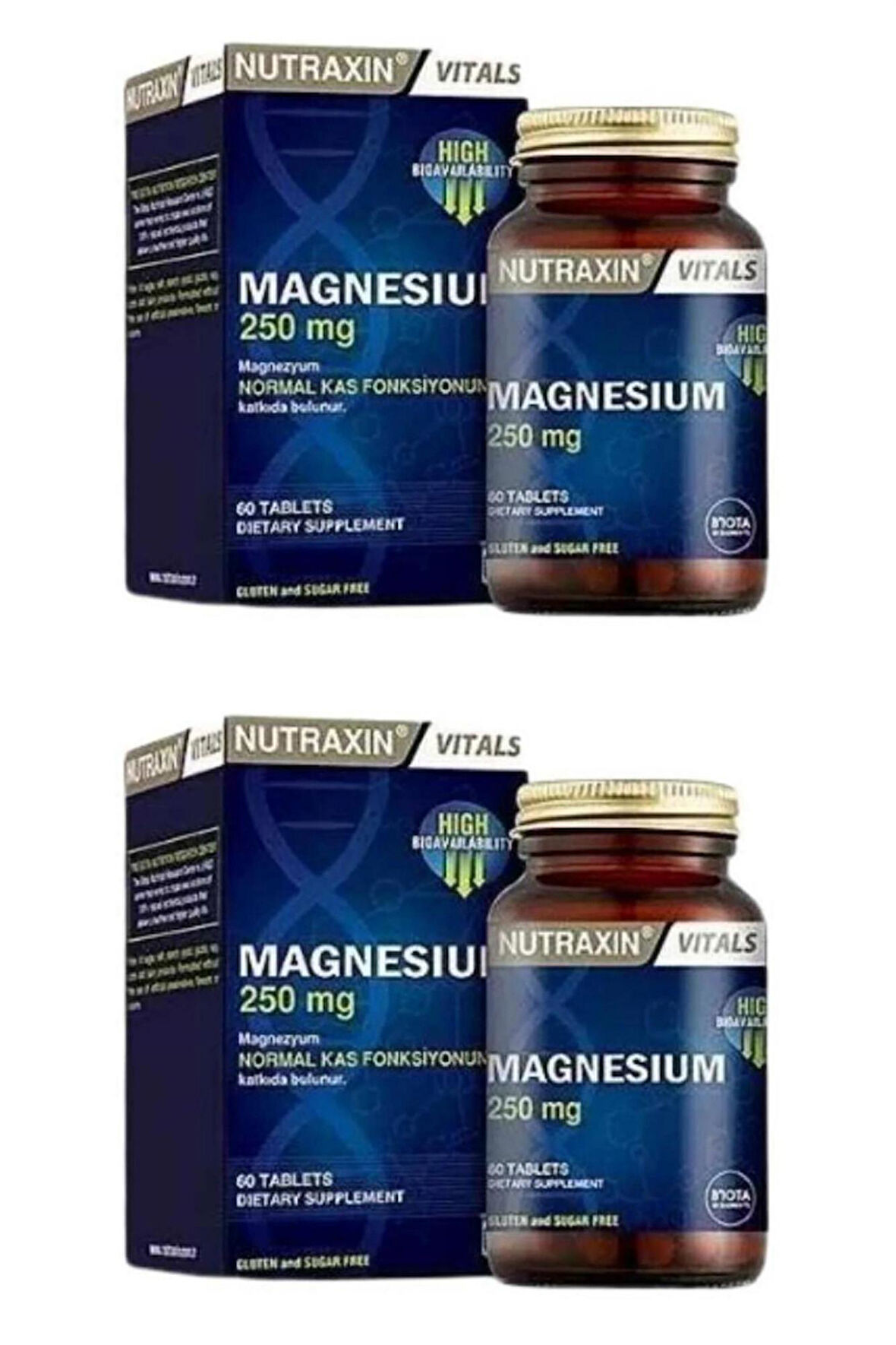 Nutraxin Magnesium 250 Mg 60 Tablet 2 Adet