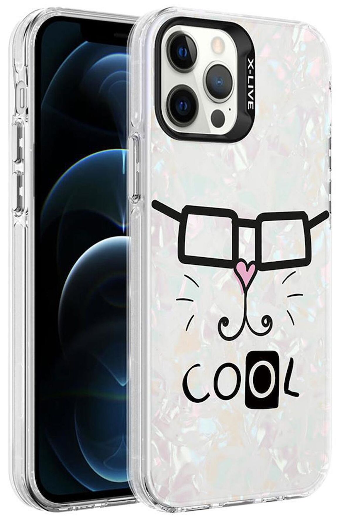 Apple iPhone 12 Pro Max Kılıf Mermer Üzeri Lüx Desenli Marbello Kapak