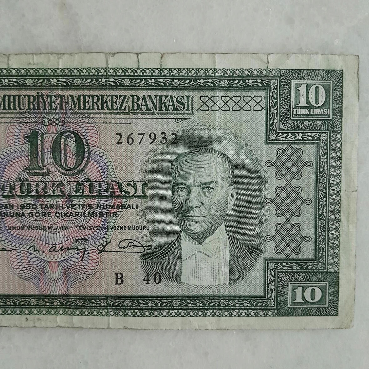 5. Emisyon 6. Tertip 10 Lira