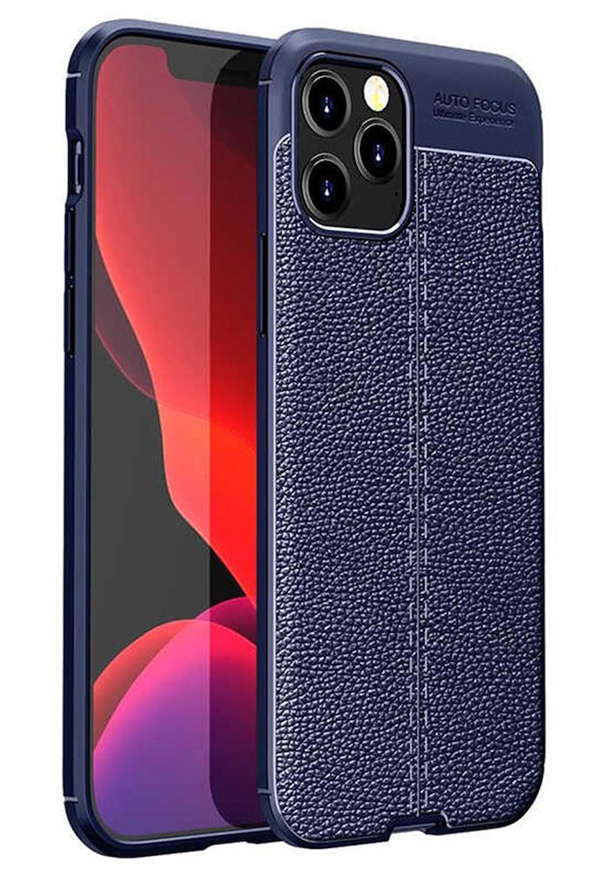 iPhone 12 Pro Kılıf Deri Desenli Kamera Korumalı Silikon