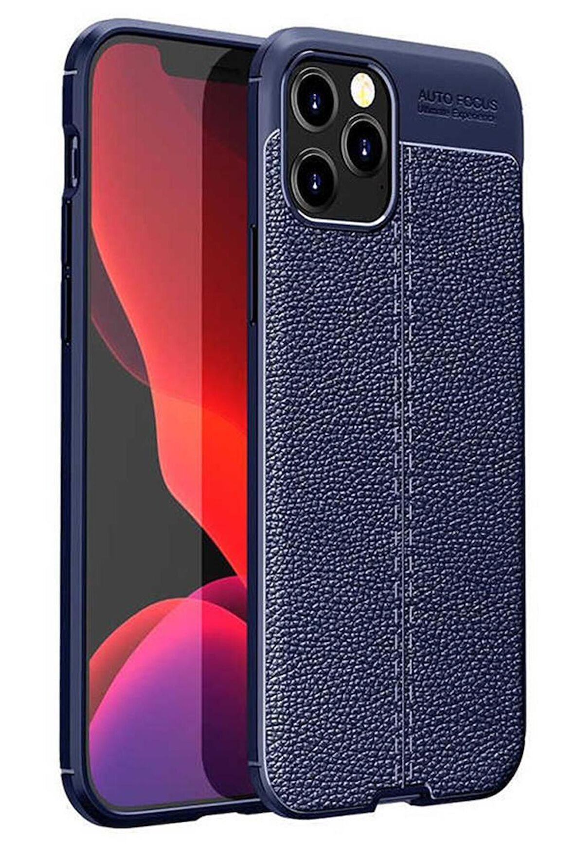 iPhone 11 Pro Kılıf Deri Desenli Kamera Korumalı Silikon