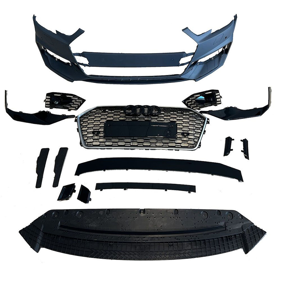 AUTOGP  A4 ÖN TAMPON SETİ RS 2016-2019 MAT GRİ/SİYAH PANJUR