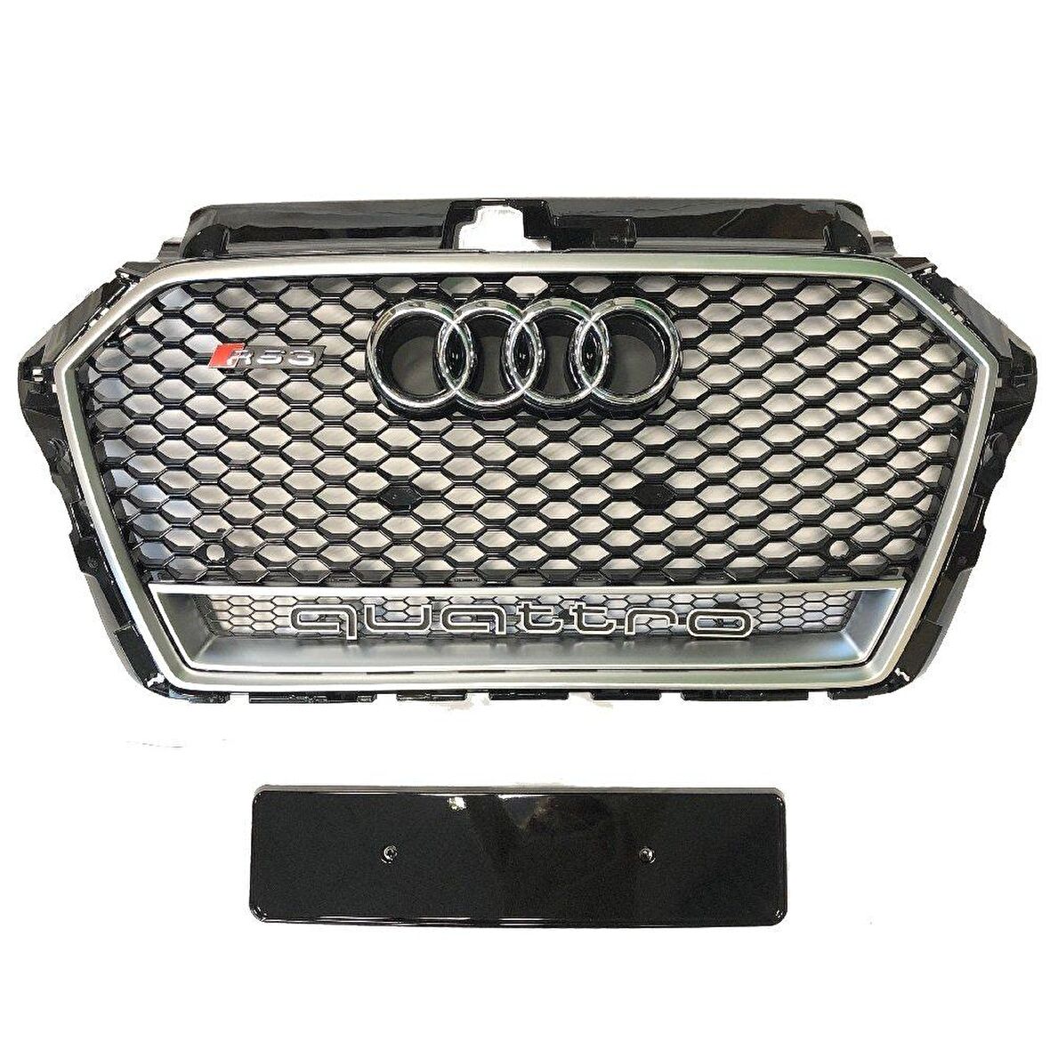 Audi a3 rs3 ön panjur ızgara krom siyah 2016+