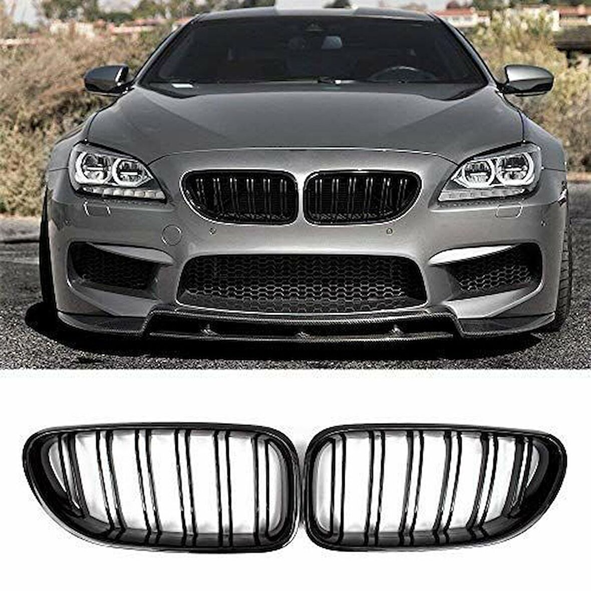 Bmw F06 m6 ön böbrek panjur ızgara pianoblack