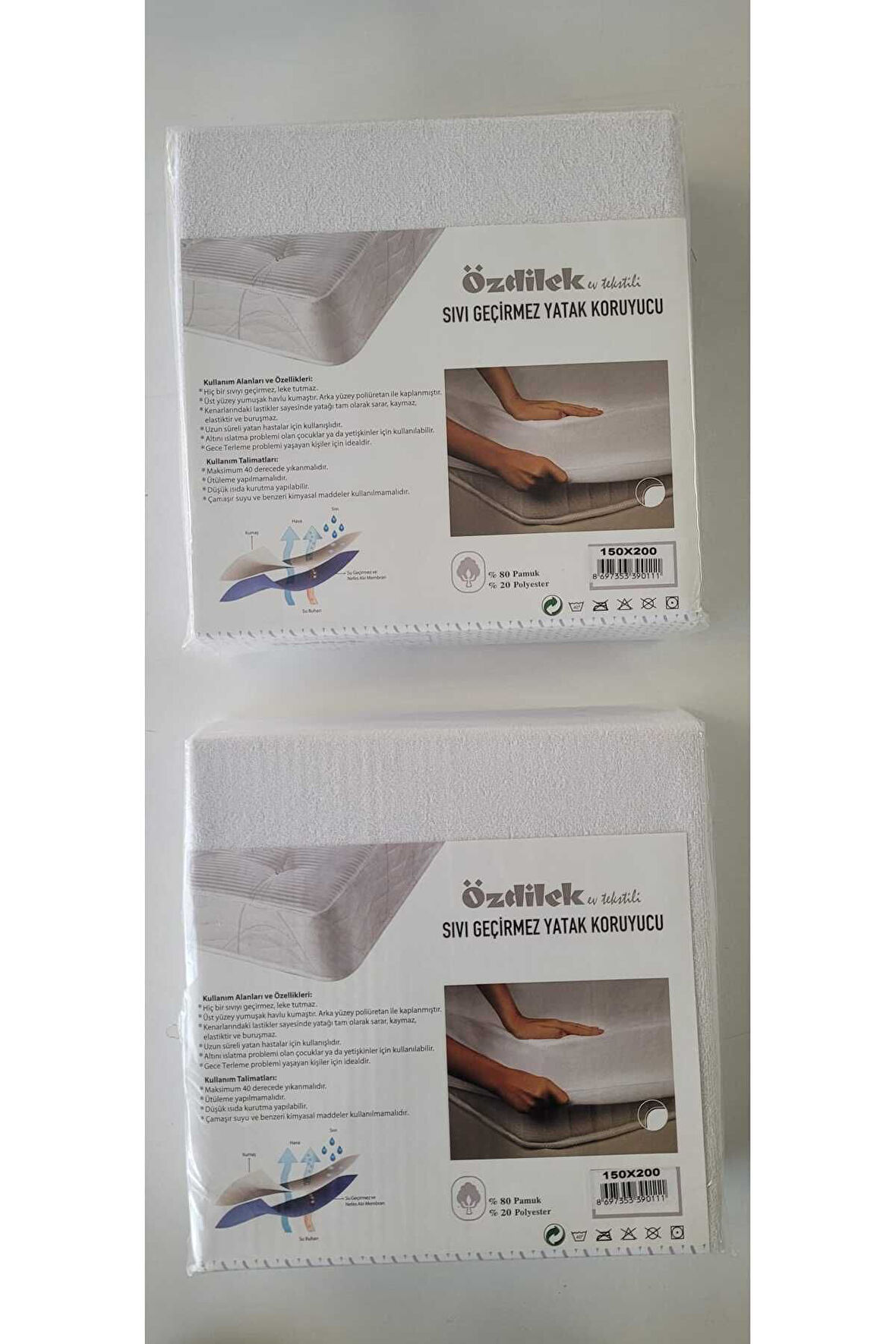 ÖZDİLEK SIVI GEÇİRMEZ YATAK KORUYUCU ALEZ 150X200 CM