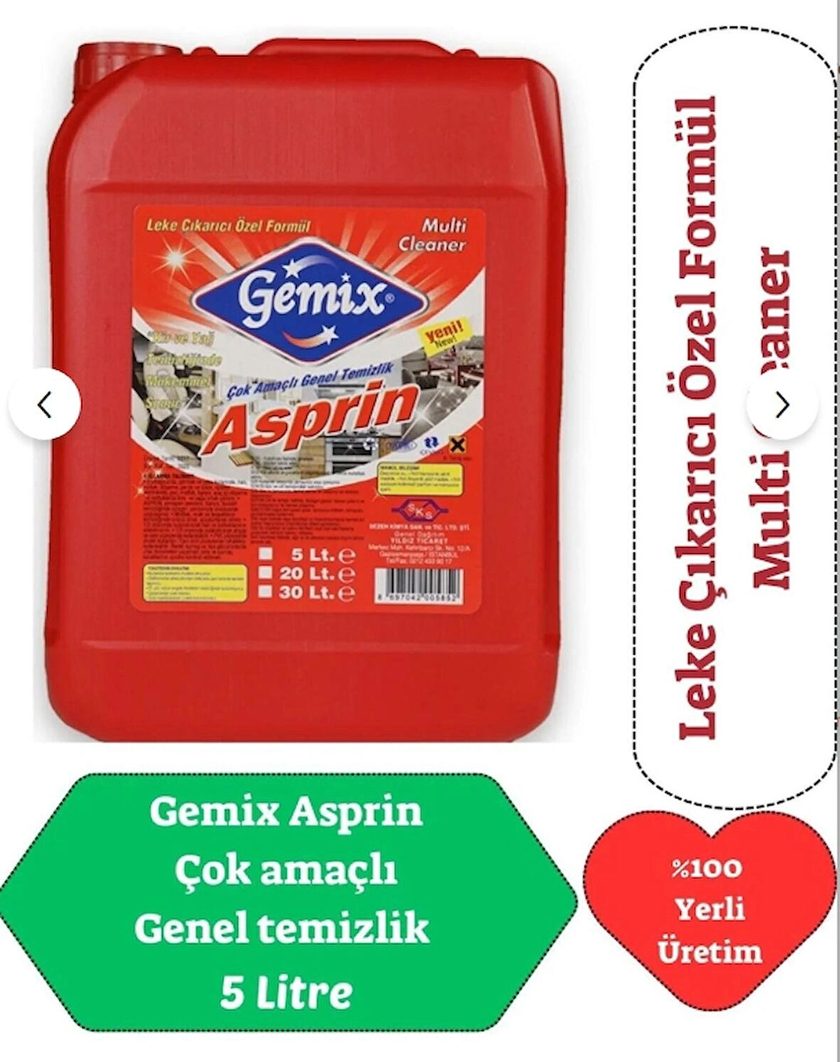 Gemix Asprin Genel Temizlik 5 Kg