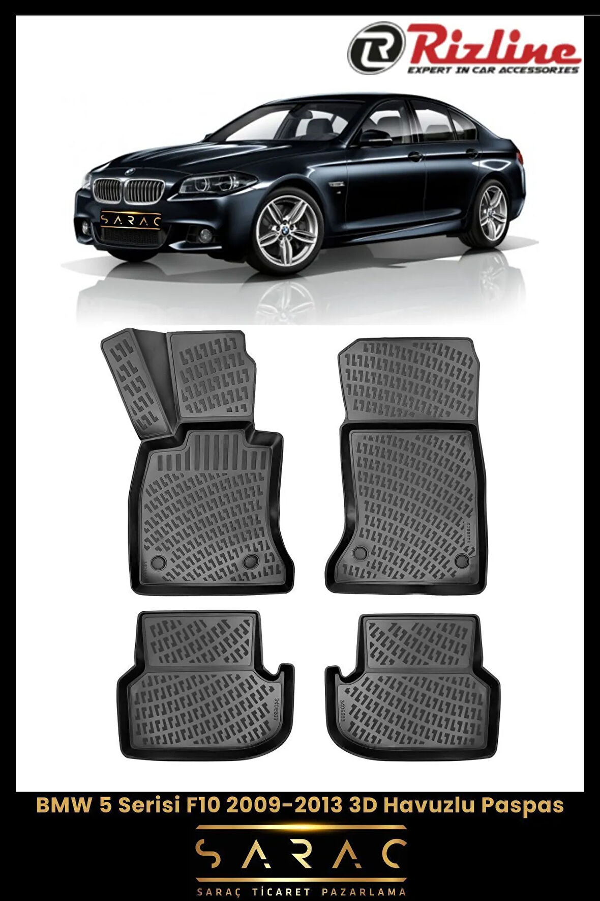 Rizline BMW 5 Serisi F10 2012 Model 3D Havuzlu Paspas