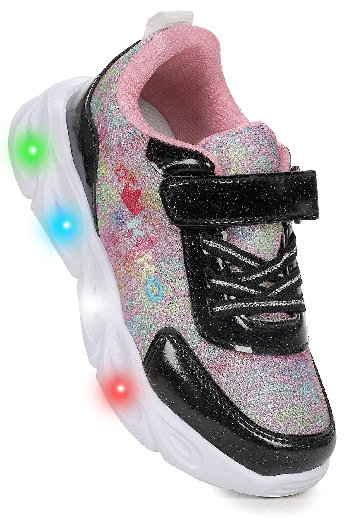 Kiko Kids Teno Cırtlı Işıklı Kız Çocuk Spor Ayakkabı