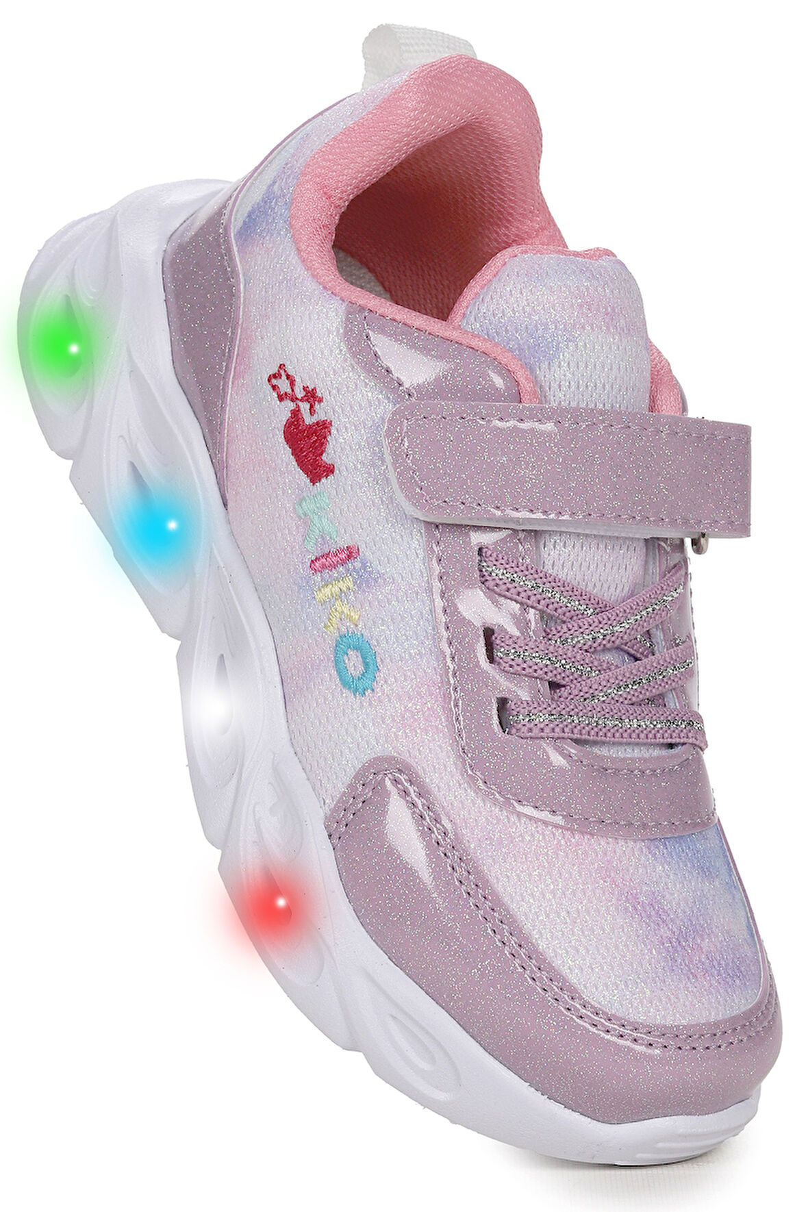 Kiko Kids Teno Cırtlı Işıklı Kız Çocuk Spor Ayakkabı