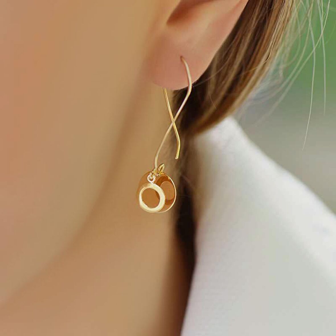 14k Sallantılı Sarı Altın Küpe