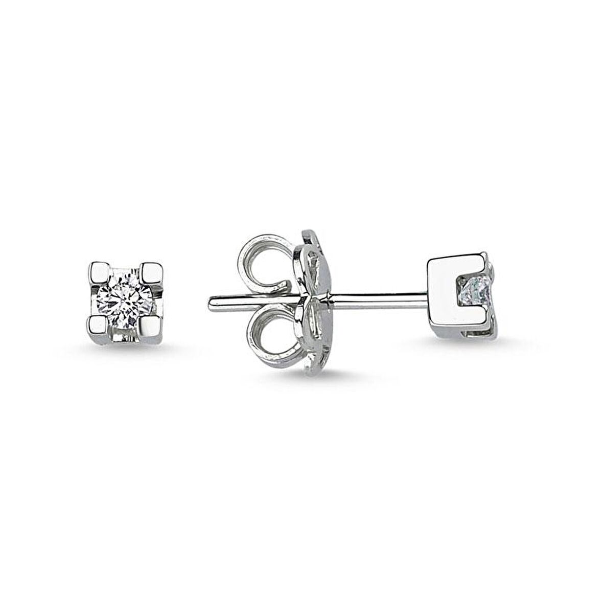 0.62ct Tektaş Pırlanta Küpe-14k