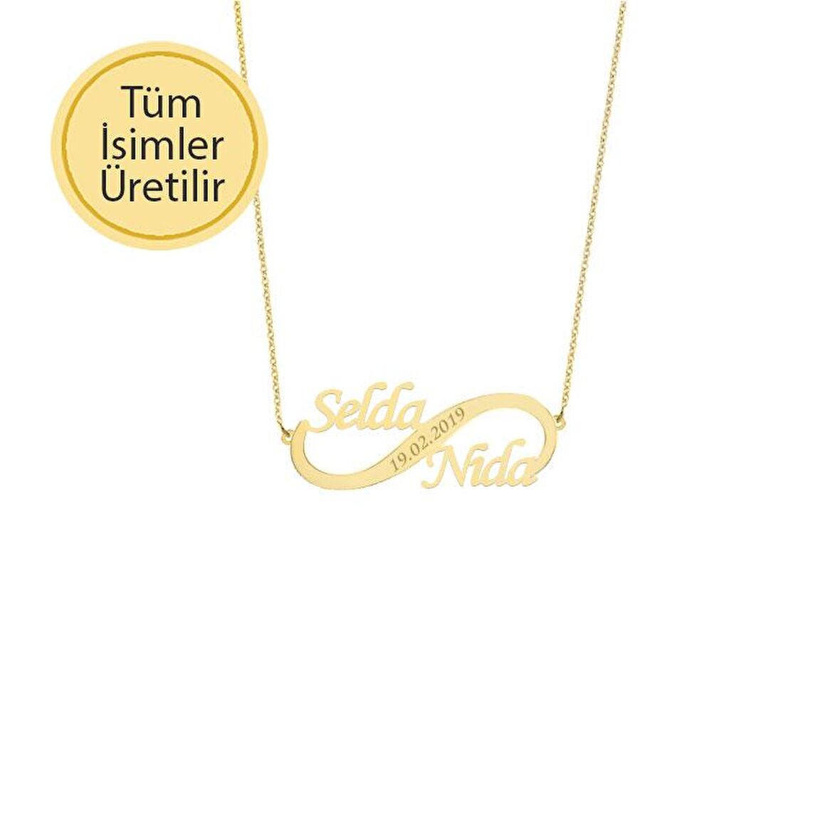 14k Altın İsimli Sonsuzluk Kolye