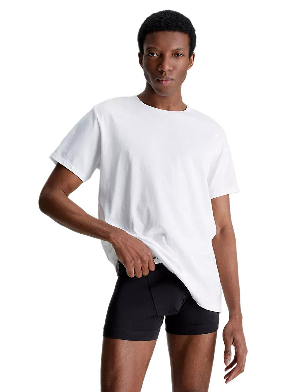Calvin Klein Erkek 3'lü Bisiklet Yaka Beyaz T-Shirt