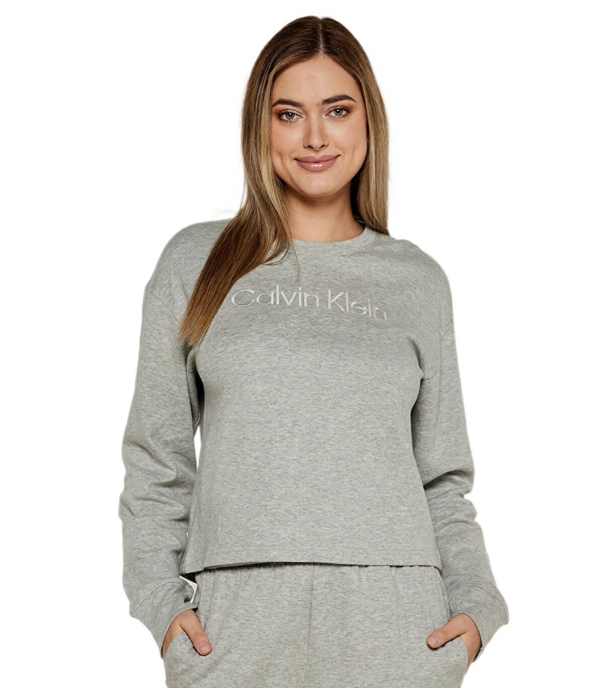 Calvin Klein Kadın Gri Sweatshirt 000QS7273E 