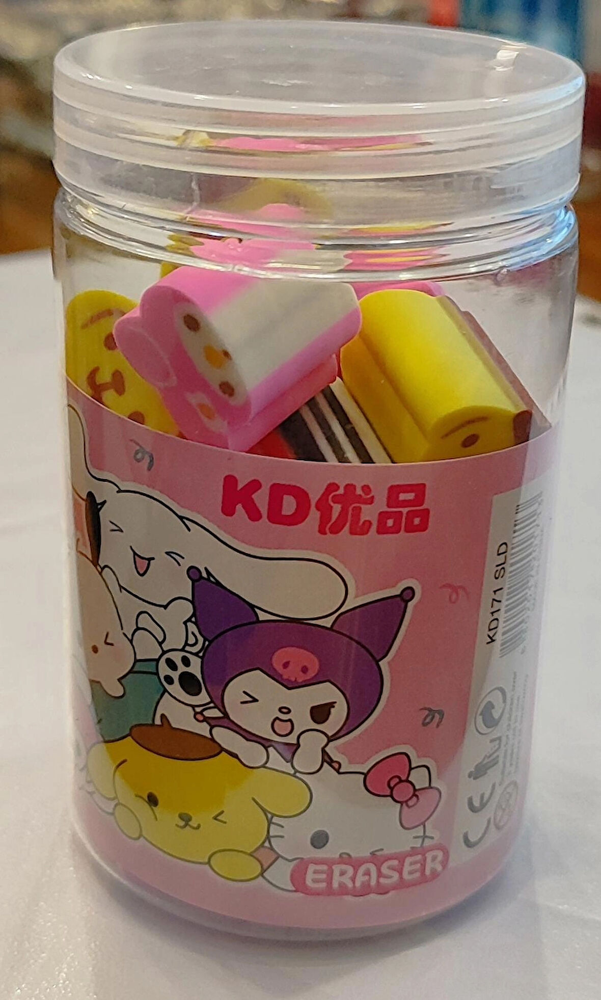 kuromi hello kitty sanrio karakterleri silgi 1 kutu (kutu içi 18 adet )