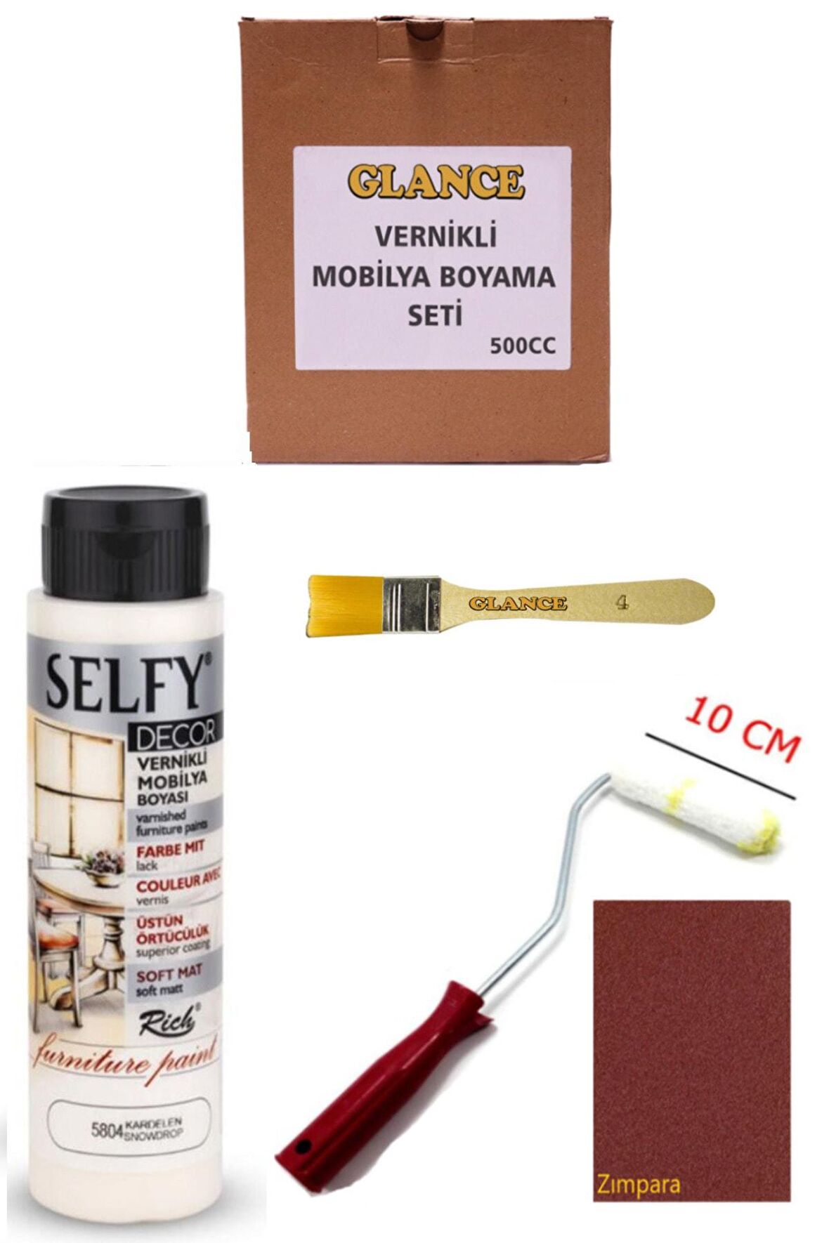 Rich Selfy Decor 500 Cc Kardelen Kendinden Vernikli Genel Amaçlı Boyama Seti
