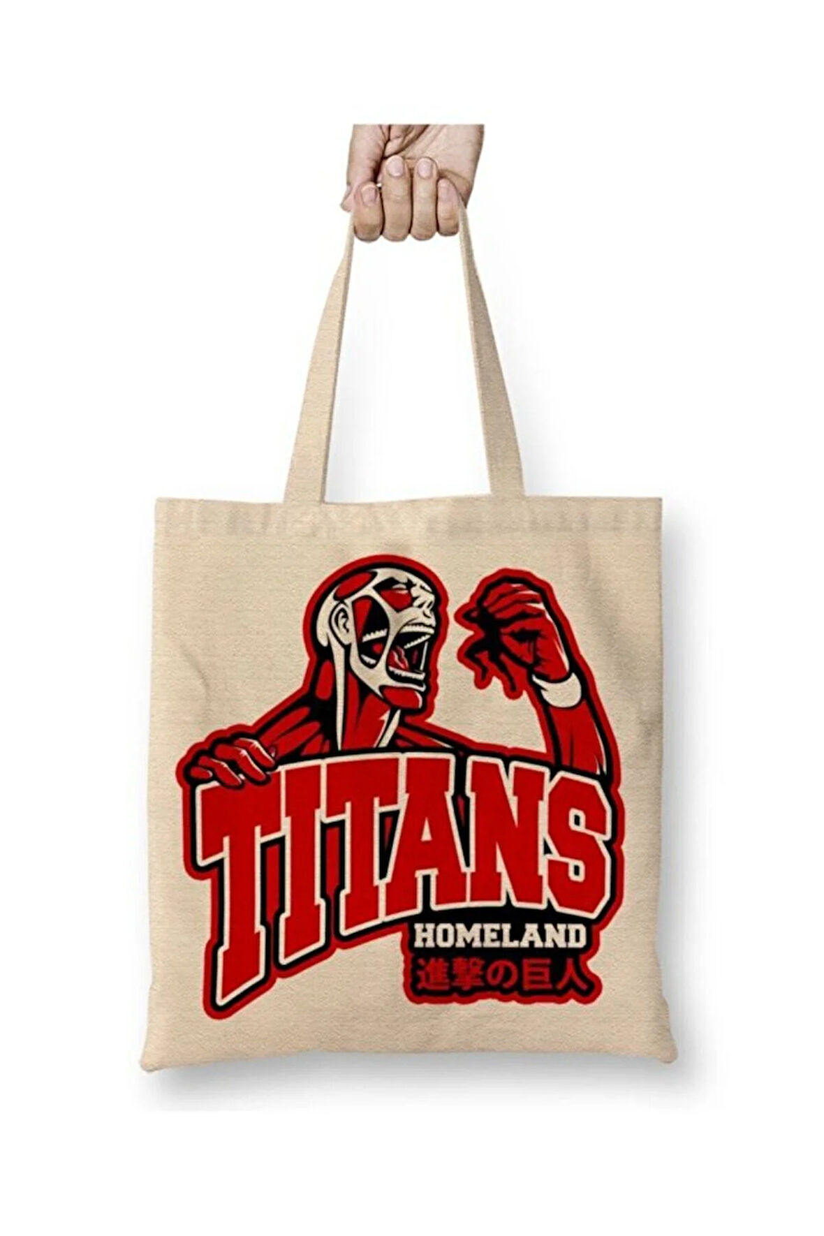 Attack On Titan Go Tıtans Bez Çanta Uzun Saplı Alışveriş Çantası Plaj Çantası