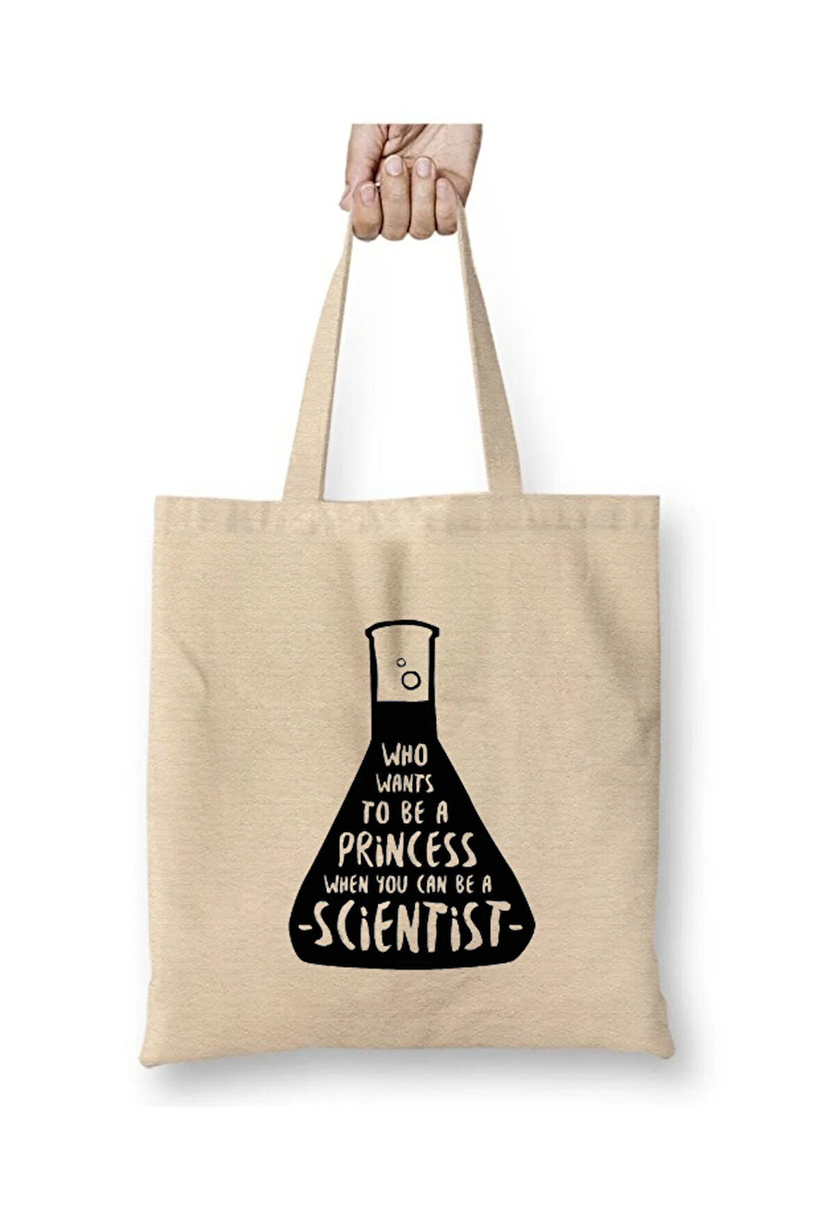 Kimyager - Scientist Kimya Öğretmeni Öğretmenler Günü Beyaz Bez Çanta Öğretmene Hediye