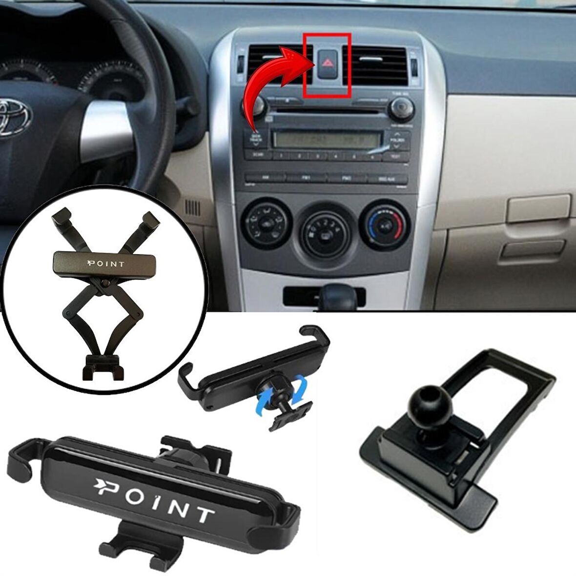 Corolla Araca Özel Cep Telefonu Tutacağı Robotik Oynar Başlıklı 2007 - 2013 Arası Profesyonel Ürün