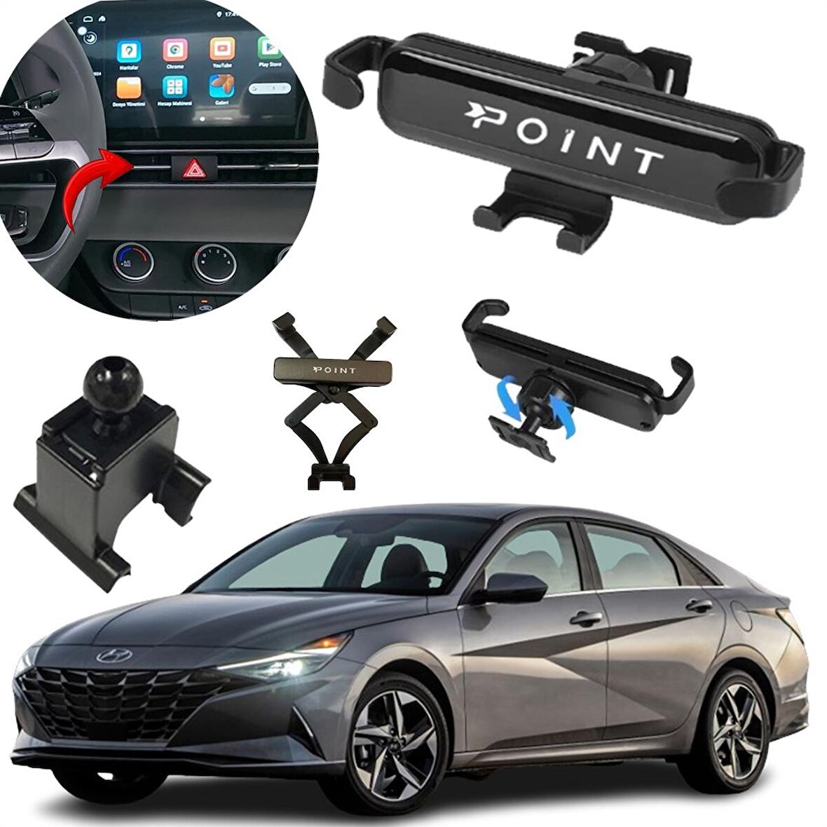 Hyundai Elantra Araca Özel Cep Telefonu Tutacağı Robotik Oynar Başlıklı 2021-2024 Arası Profesyonel