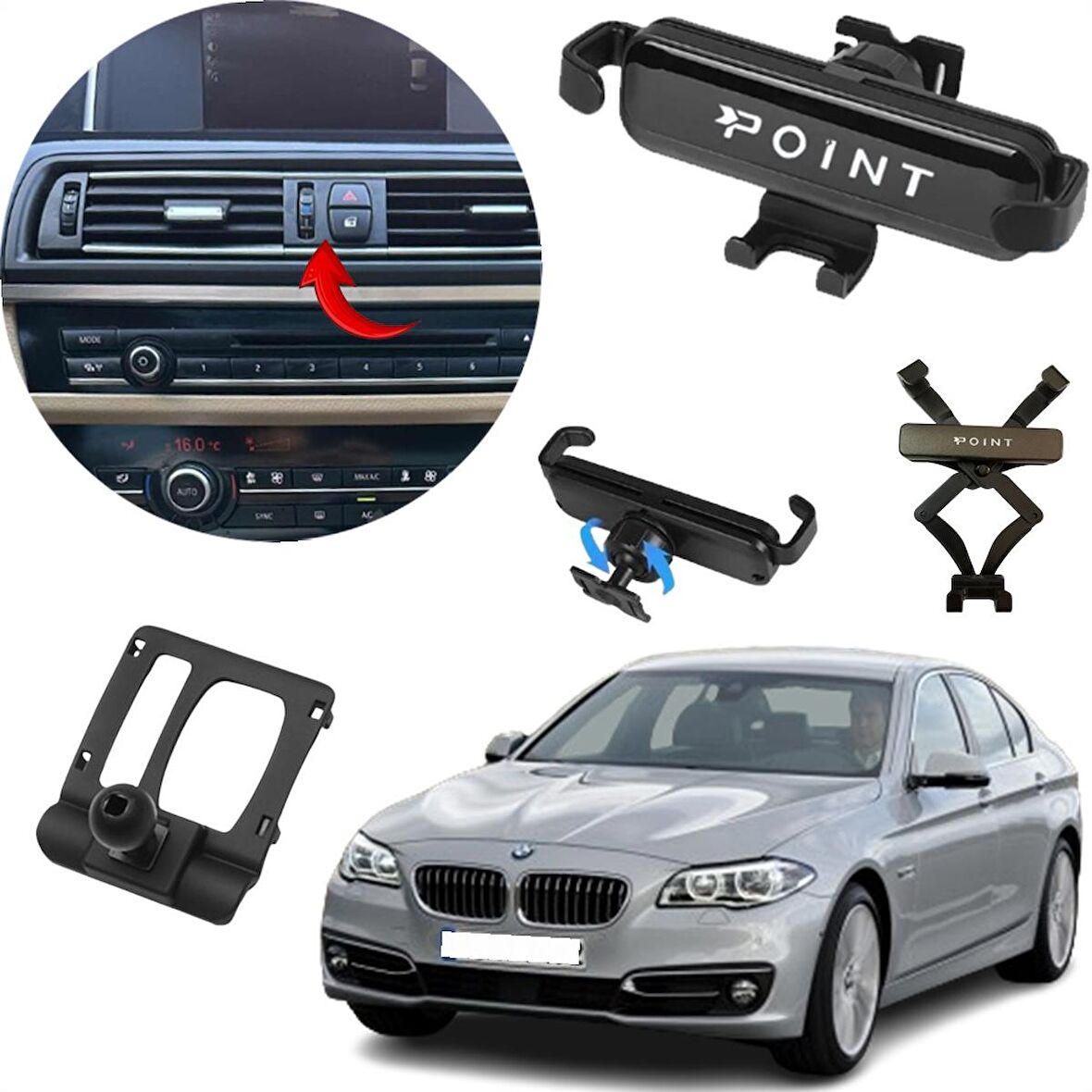 BMW F10 5.25d xDrive M Sport Araca Özel Cep Telefon Tutacağı Robotik Başlıklı 2011-2016 Profesyonel