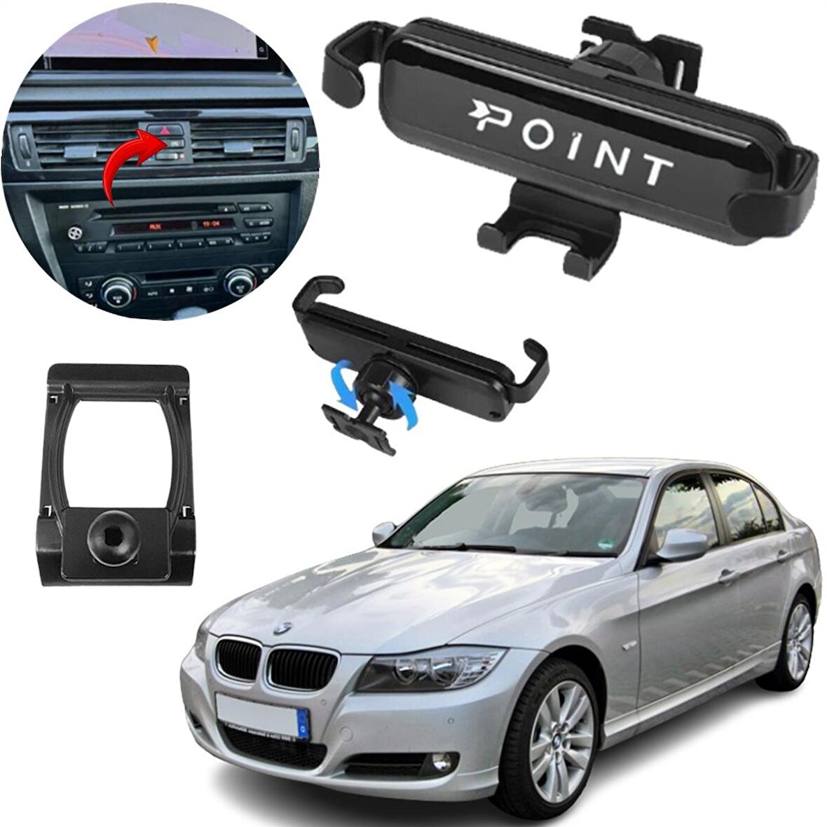 BMW 3 Serisi Araca Özel Cep Telefon Tutacağı Robotik Oynar Başlık 2006-2011 Arası Profesyonel Ürün