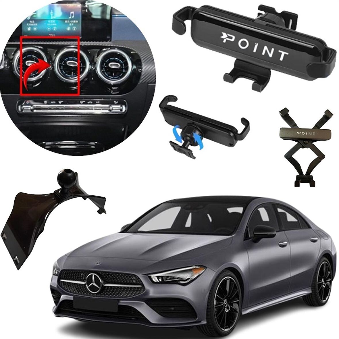 Mercedes CLA Araca Özel Cep Telefon Tutacağı Robotik Oynar Başlıklı 2019-2023 Arası Profesyonel Ürün
