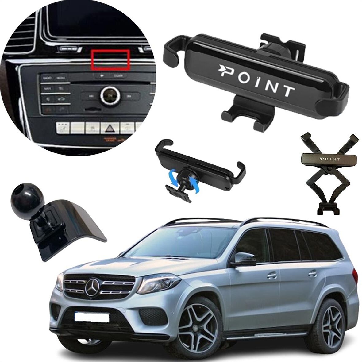 Mercedes GLS Araca Özel Cep Telefon Tutacağı Robotik Oynar Başlıklı 2016-2019 Arası Profesyonel Ürün