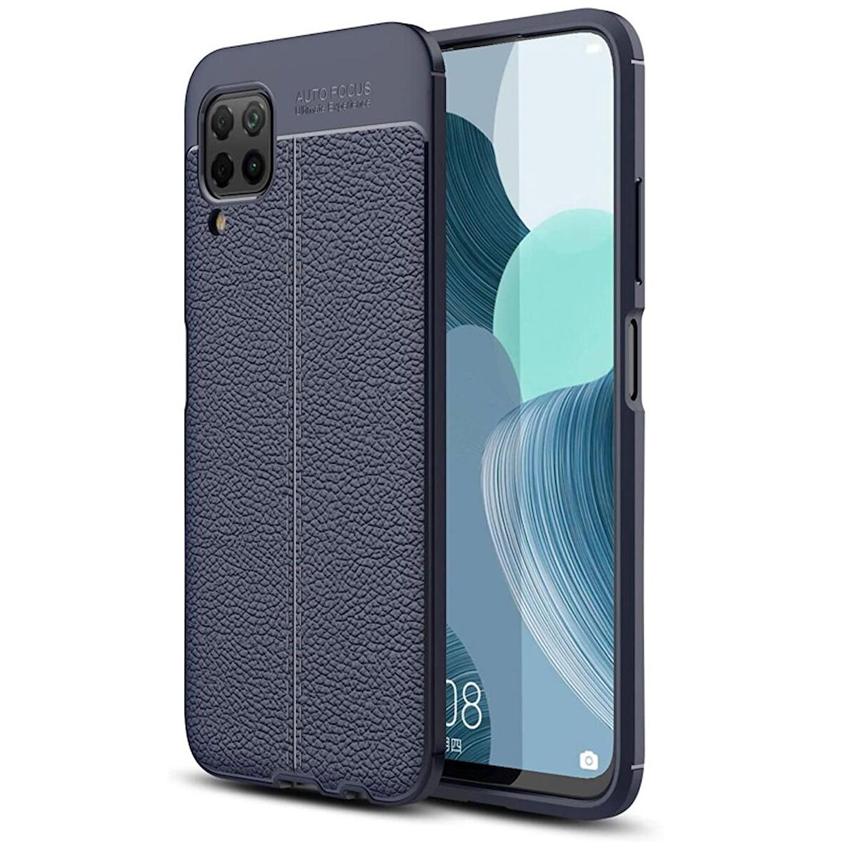 Gpack Huawei P40 Lite Kılıf Niss Silikon Deri GörünümlüNano Glass