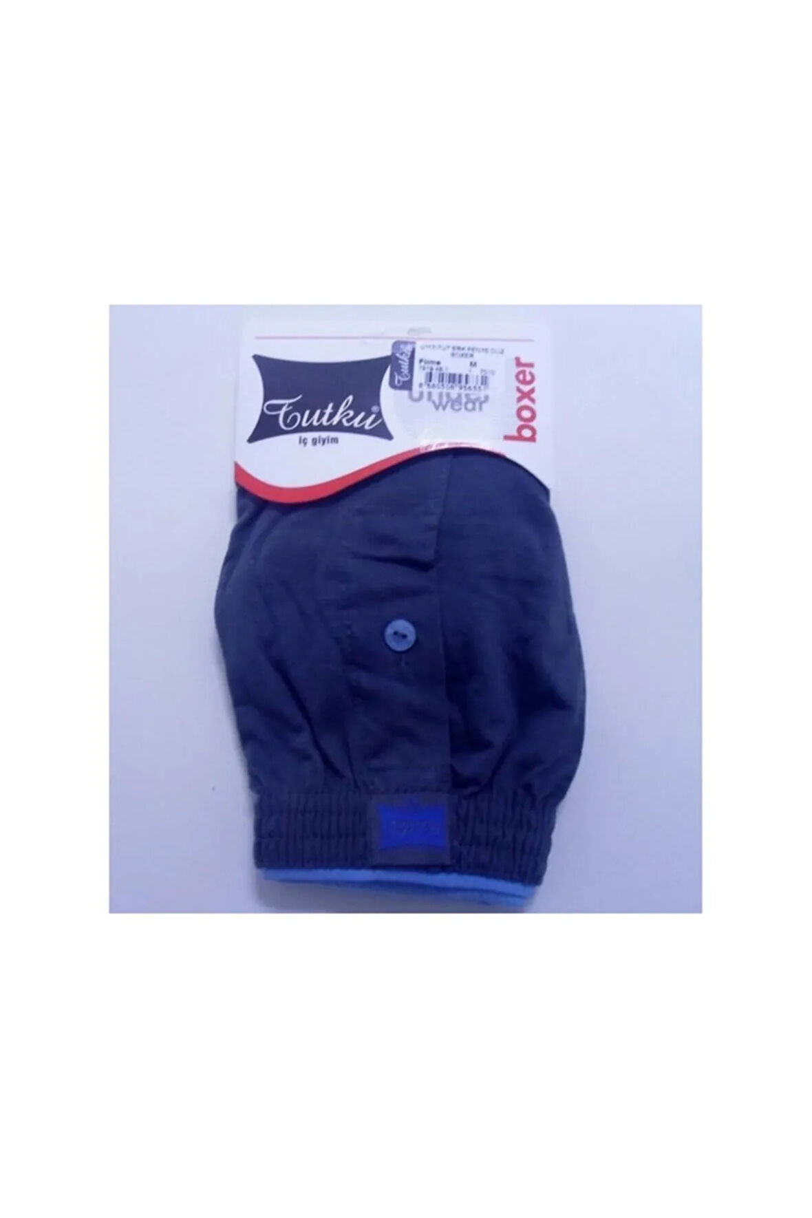 Düğmeli 8'li Paket Füme Penye Boxer( 0117)