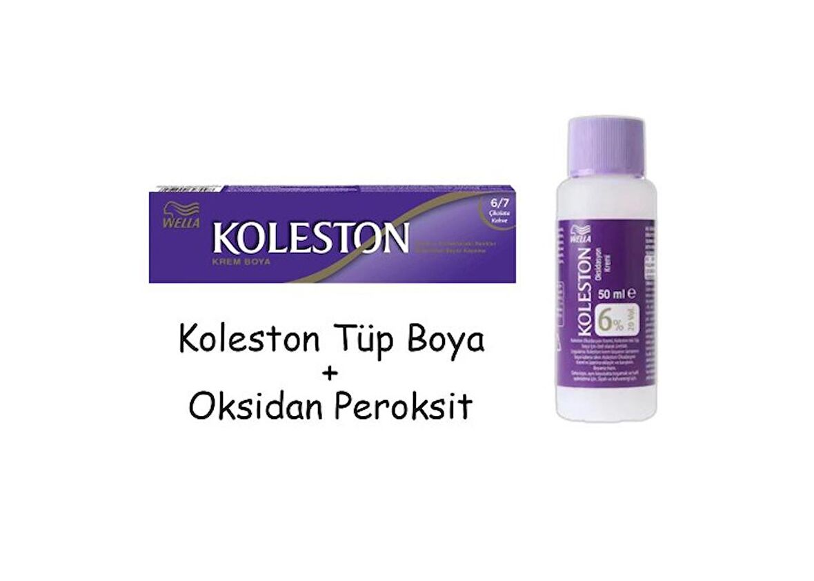 Koleston Tüp Boya 50 ml - 6.7 Çikolata Kahve + 20 Vol Oksidan Peroksit
