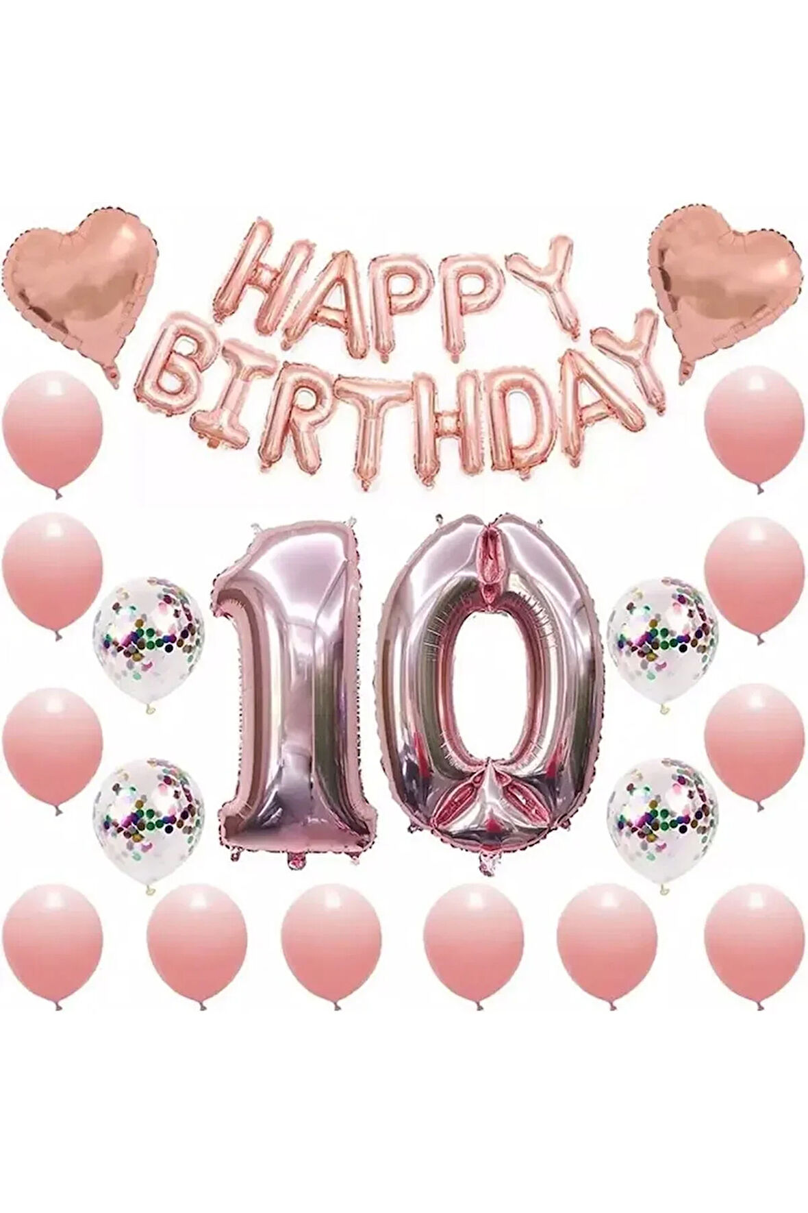 Çıtıpıtıstore Lüks 10 Yaş Happy Bırthday Balon Set