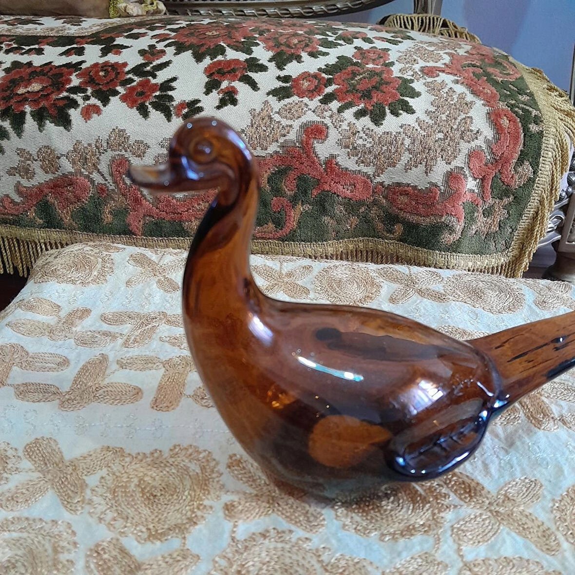 Antika Murano Cam Kuş