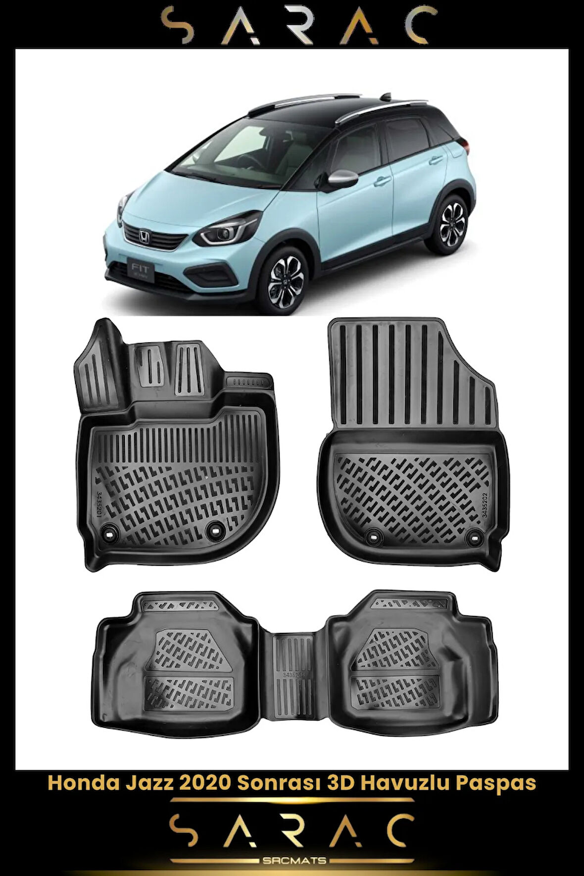 Honda Jazz 2021 Model Araca Özel 3d Havuzlu Paspas