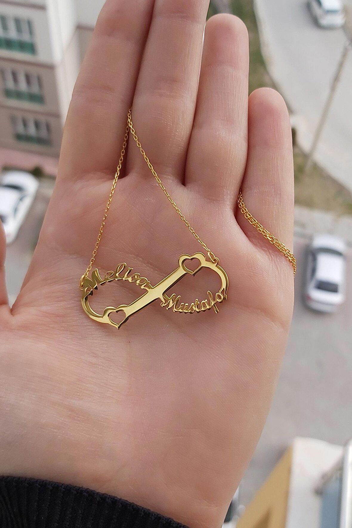 925 Ayar Gümüş 24 Ayar Altın Kaplama Sonsuzluk Kolye