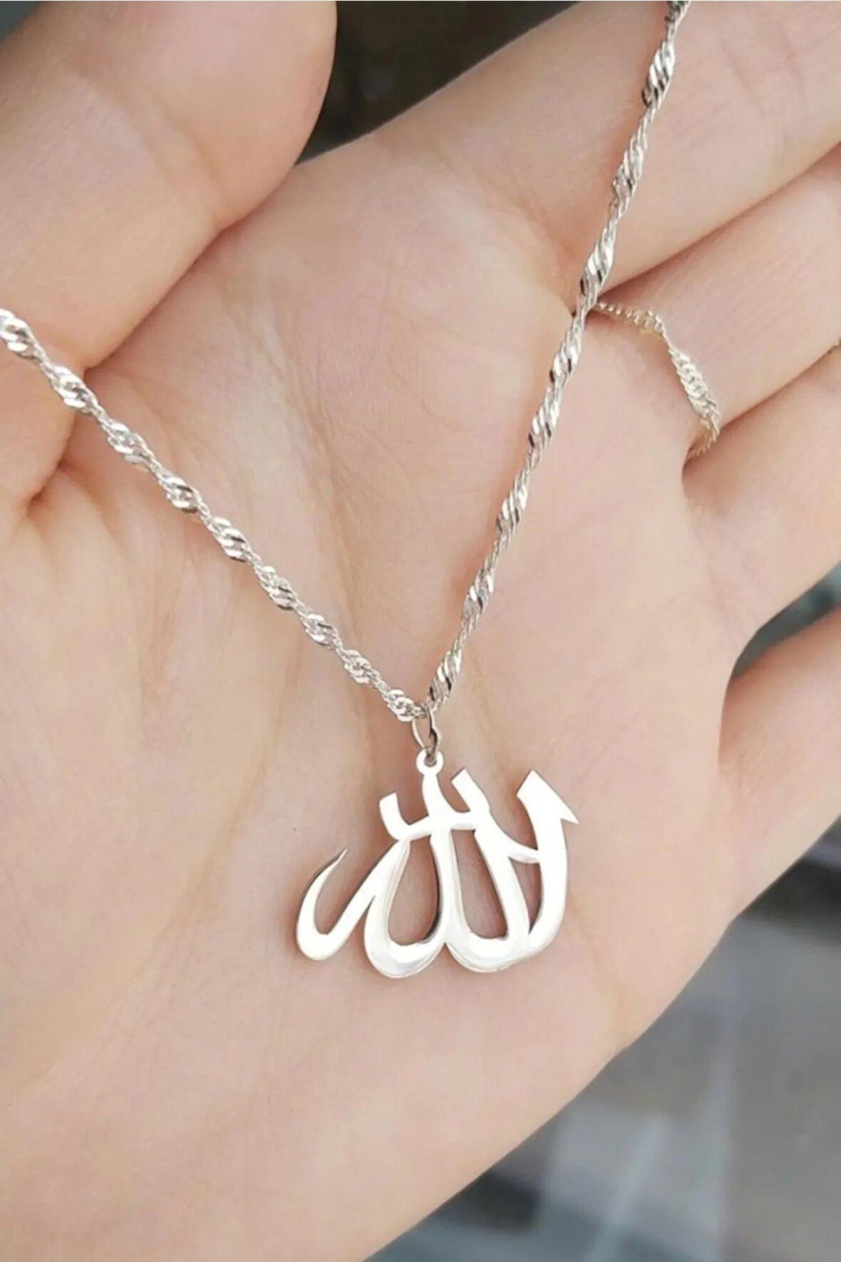925 Ayar Gümüş Allah Lafzı Kolye