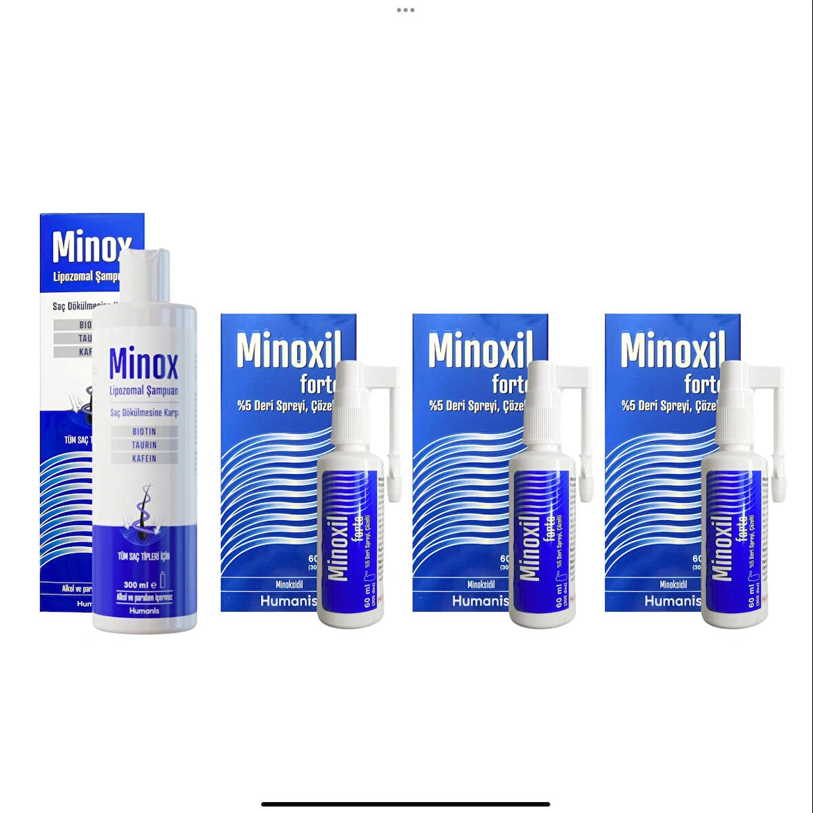 Minoxil forte %5 3 adet ve Minox Man şampuan