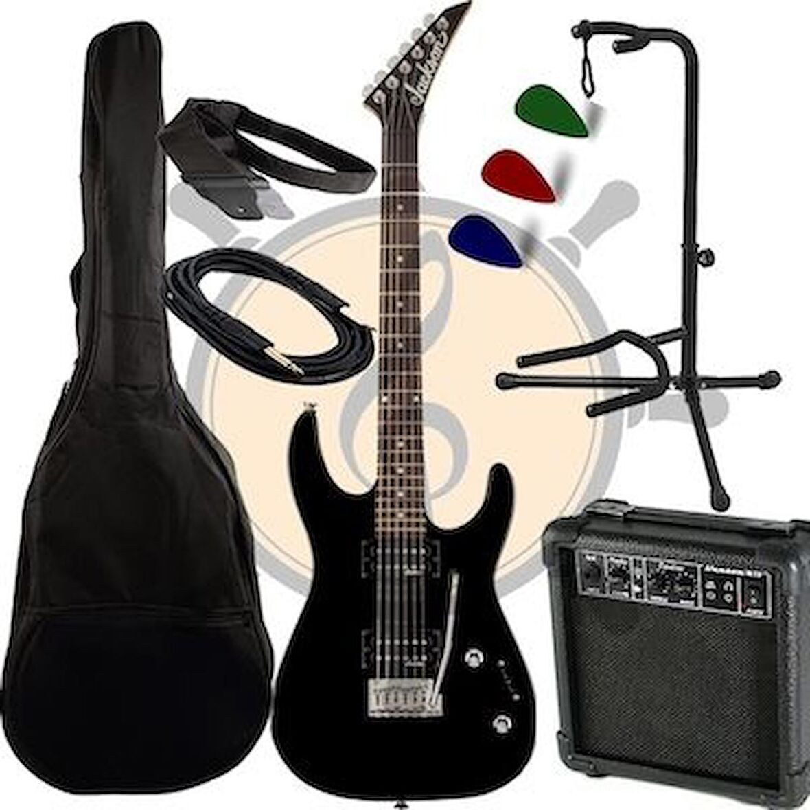 Jackson Js11 Elektro Gitar Dinky Amfi Stand Askı Kablo