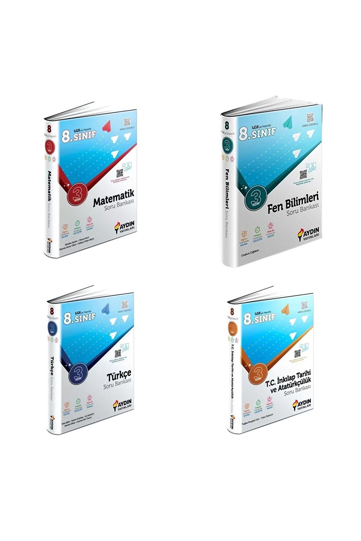 LGS 8.Sınıf Matematik Fen Türkçe İnkılap 3 adım Soru Bankası