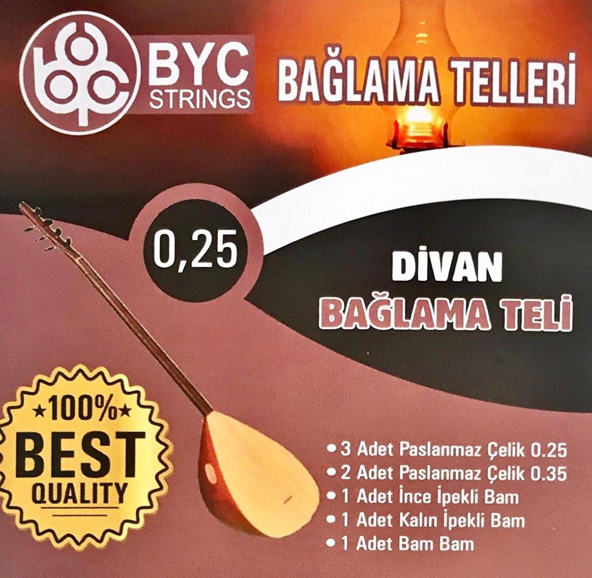 LongMoon BYC25 025 Divan Saz Teli Seti (bam bam teli vardır )