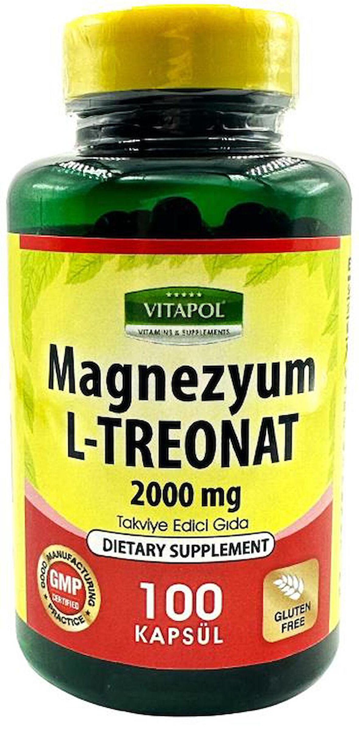 Vitapol Magnesium L-Treonate 2000 Mg 100 Vegan Kapsül Magnezyum L-Treonat 