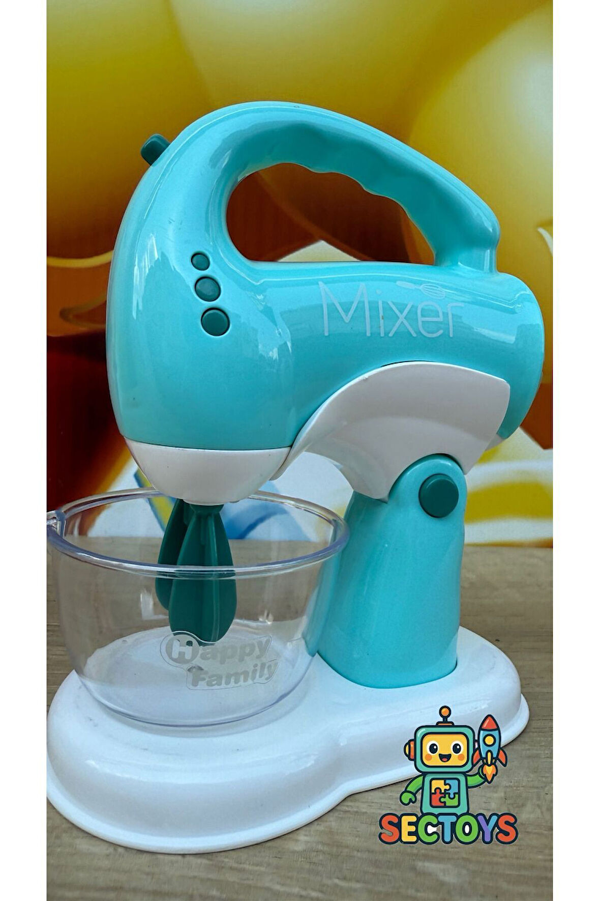 Sesli Işıklı Pilli 360 Derece Dönen Full Fonksiyon Oyuncak Ayrılabilir El Mikseri Çırpma Kaseli